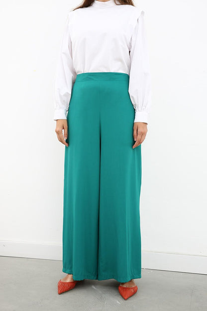 Emerald Green Wide Leg Trousers