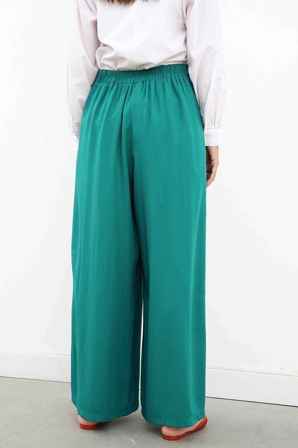 Emerald Green Wide Leg Trousers