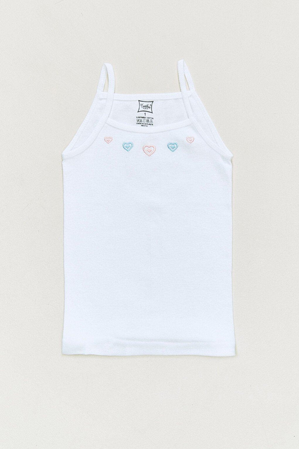 Embroidered Rope Strap Girls Undershirt