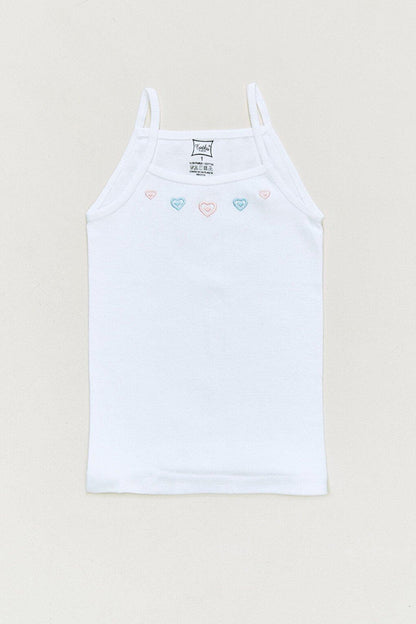 Embroidered Rope Strap Girls Undershirt