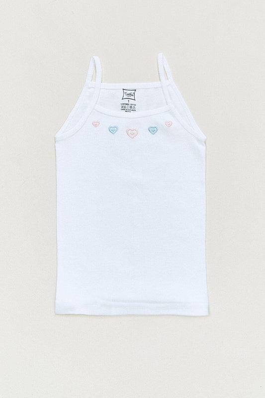 Embroidered Rope Strap Girls Undershirt