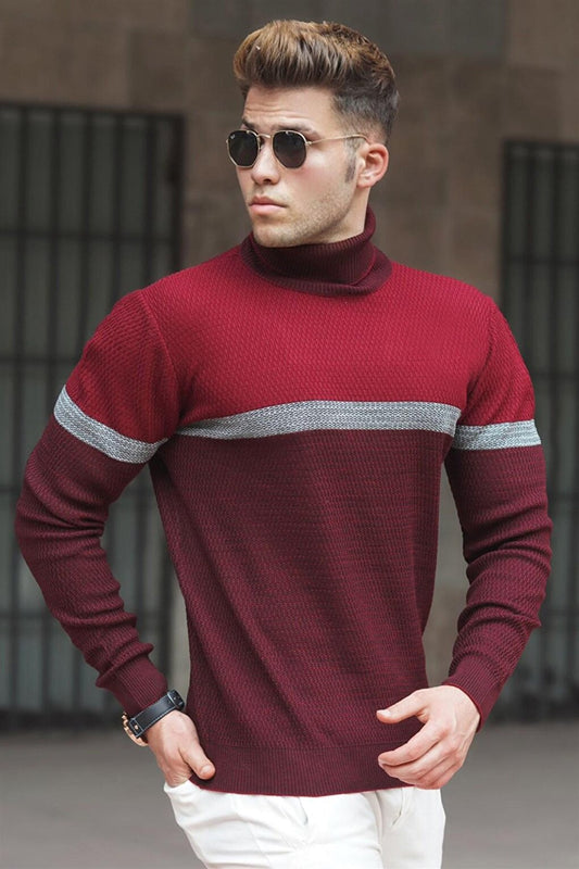 Claret Red Turtleneck Sweater 5149