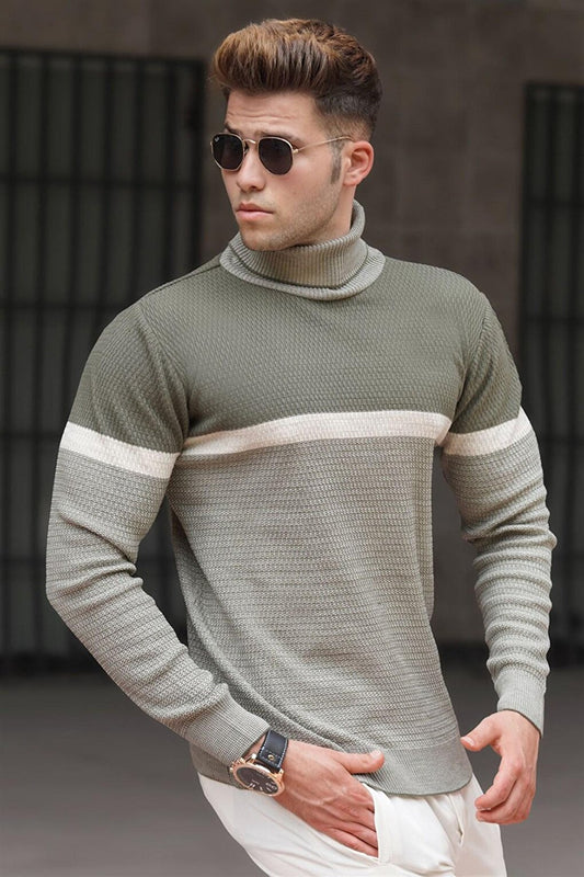 Khaki Turtleneck Sweater 5149