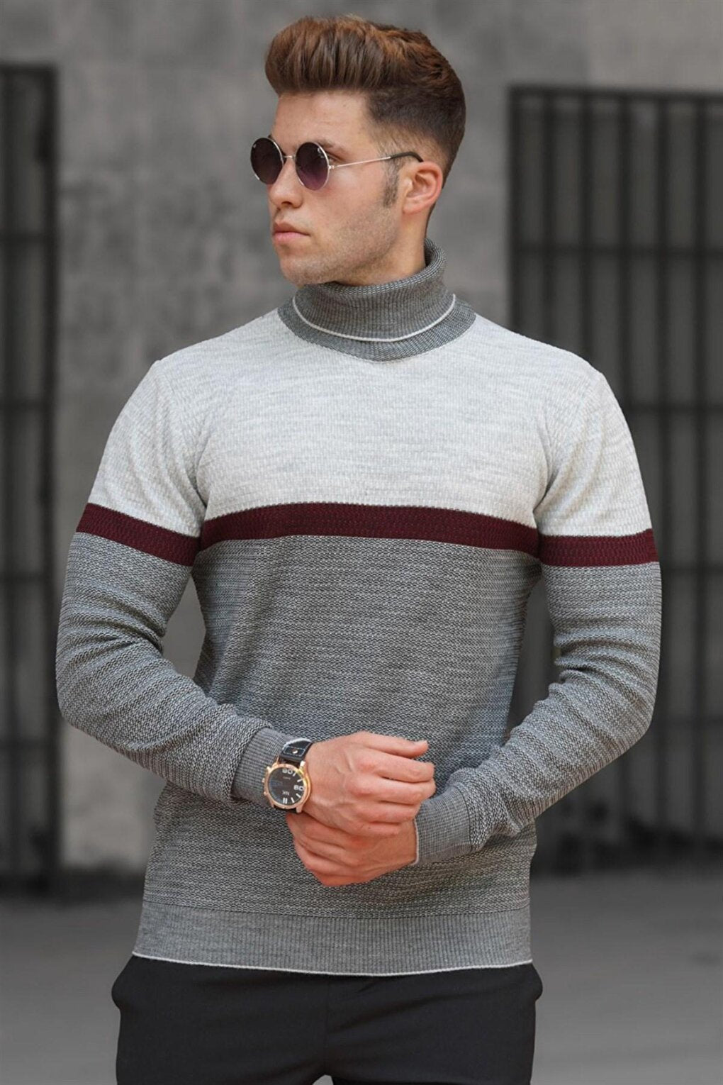 Gray Turtleneck Sweater 5149