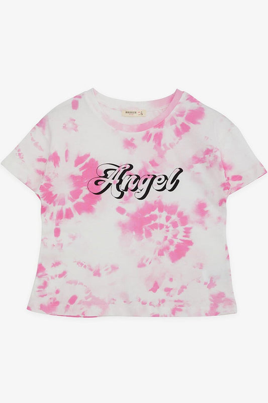 Girl's T-Shirt Text Printed White (Age 8-14)