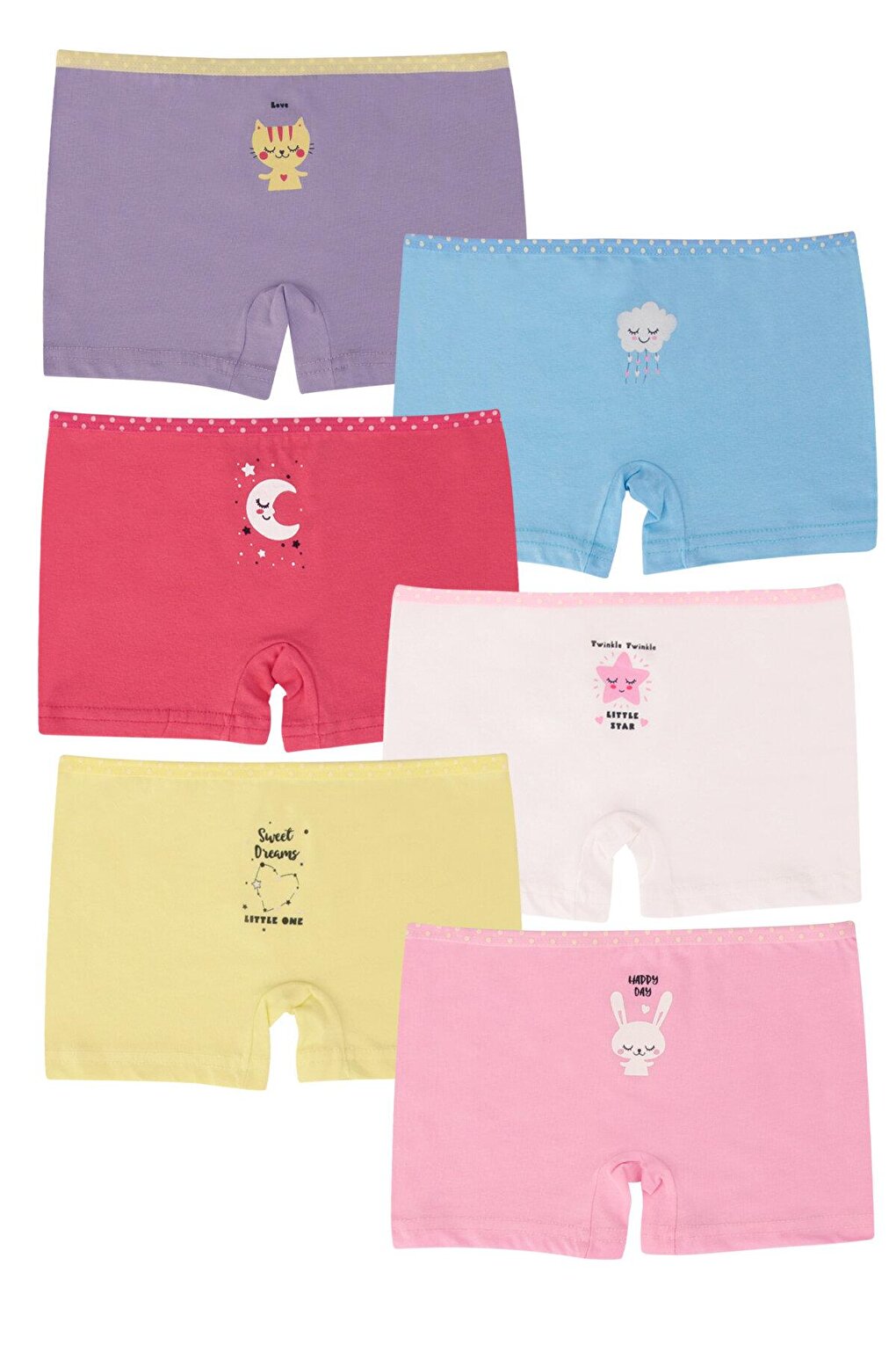 Girl's Cotton Boxers Pack of 6