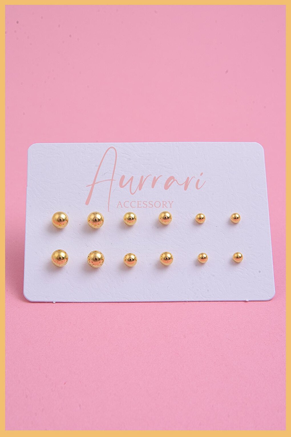 Gold 12-piece Ball Earring set