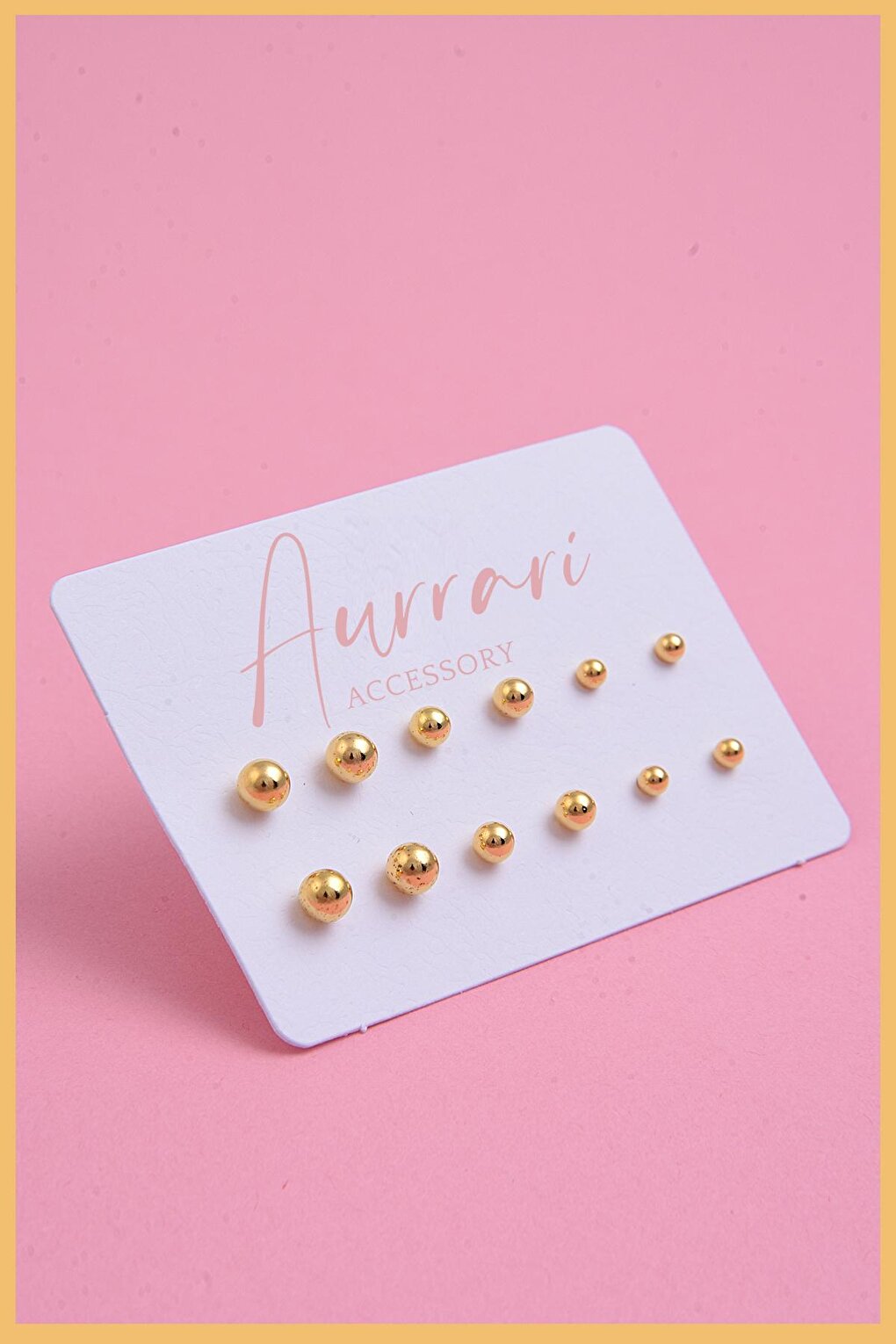 Gold 12-piece Ball Earring set