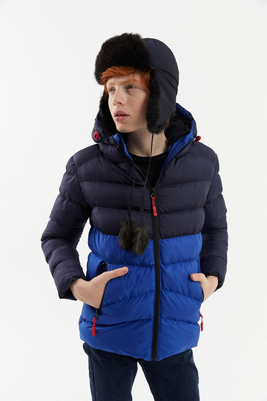 Boy's Thick Lined Hooded Coat RMK-003