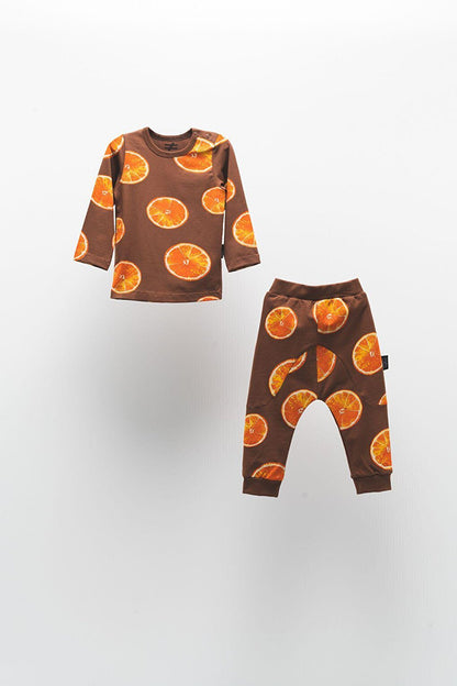 Patterned Long Sleeve Baby Boy 2-Piece Set