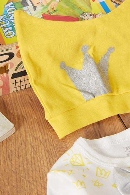 Baby Boy Set of 5 with Yellow Prince Printed Hat 17522