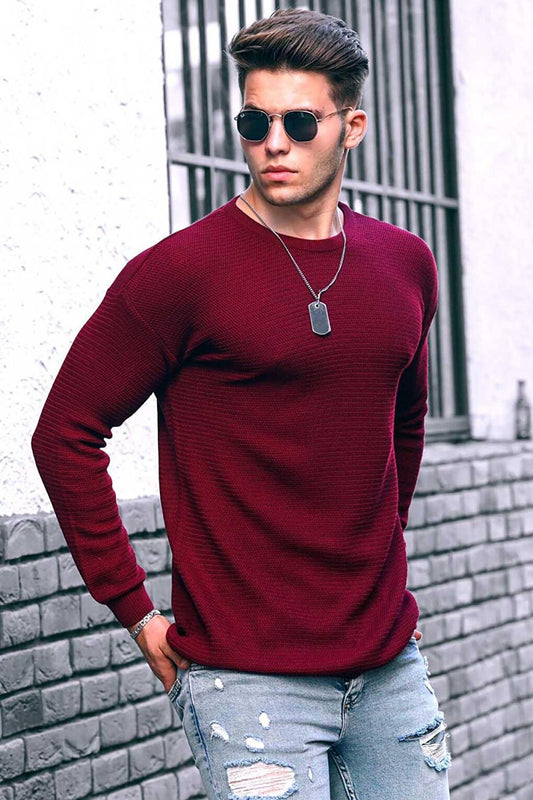 Claret Red Men's Sweater 4735