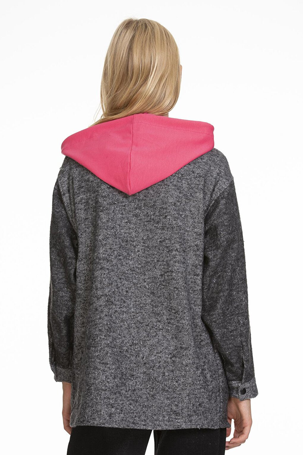 Girl's Hooded Printed Shirt 9-14 Years Lx167