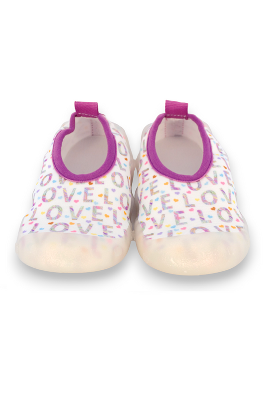 Love Written Purple Girl's Anti-Slip Sole Sea Shoes-F-7007