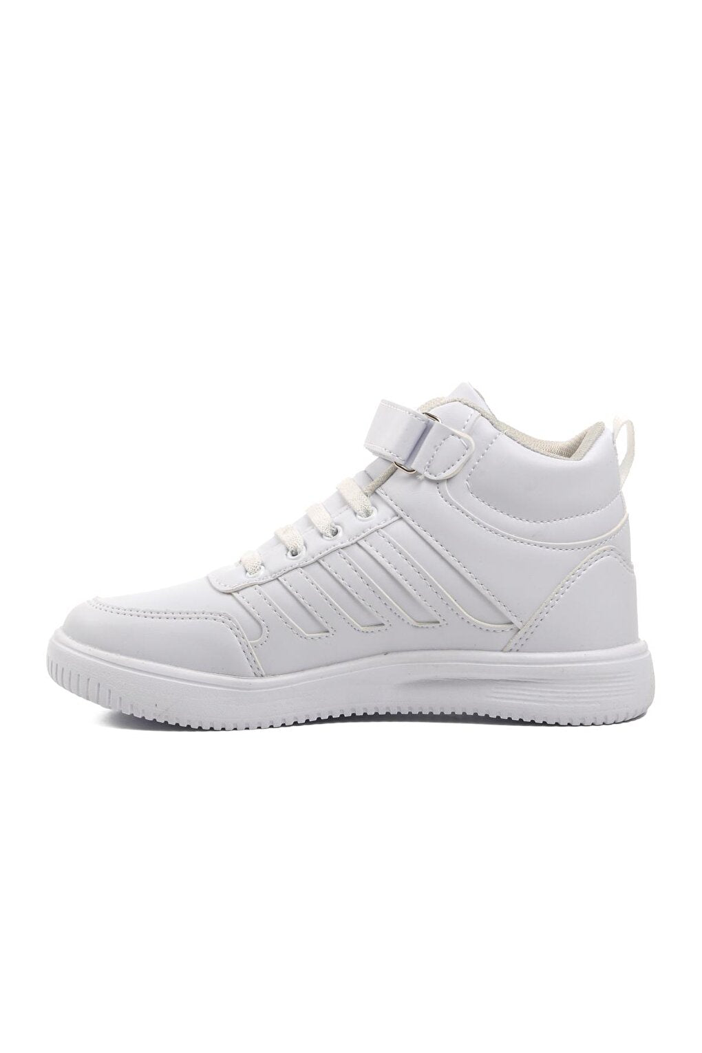 White-White Velcro Boy's Hi Sneaker Mely Hi-F