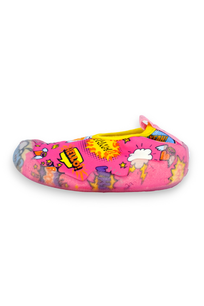 Comic Bubbles Girl's Pink Non-Slip Sole Sea Shoes-F-7032