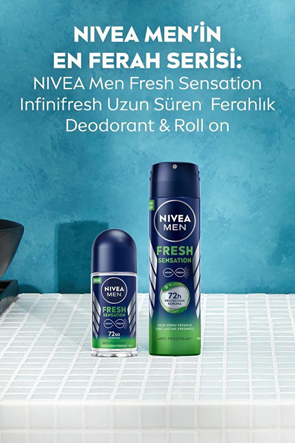 Men's Spray Deodorant Fresh Sensation 150 ml X3 Pieces, 72 Hours Anti-Perspirant Protection