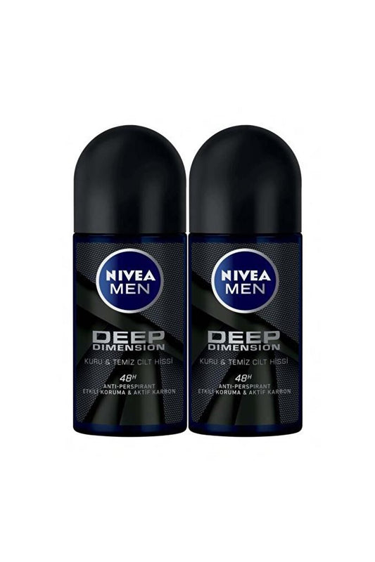 Men Deep Dimension Men's Roll On Deodorant 50 ml x2 Pieces, 48 Hours Anti-Perspirant Protection