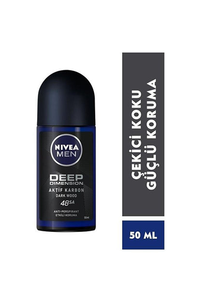 Men Deep Dimension Men's Deodorant Roll-On 50 ml x2 Pieces, 48 Hours Anti-Perspirant Protection