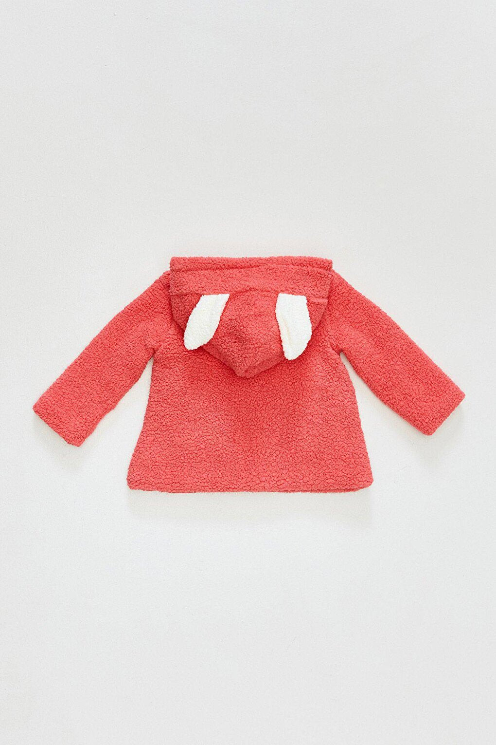 Zippered Plush Sweatshirt with Rabbit Pocket Detail