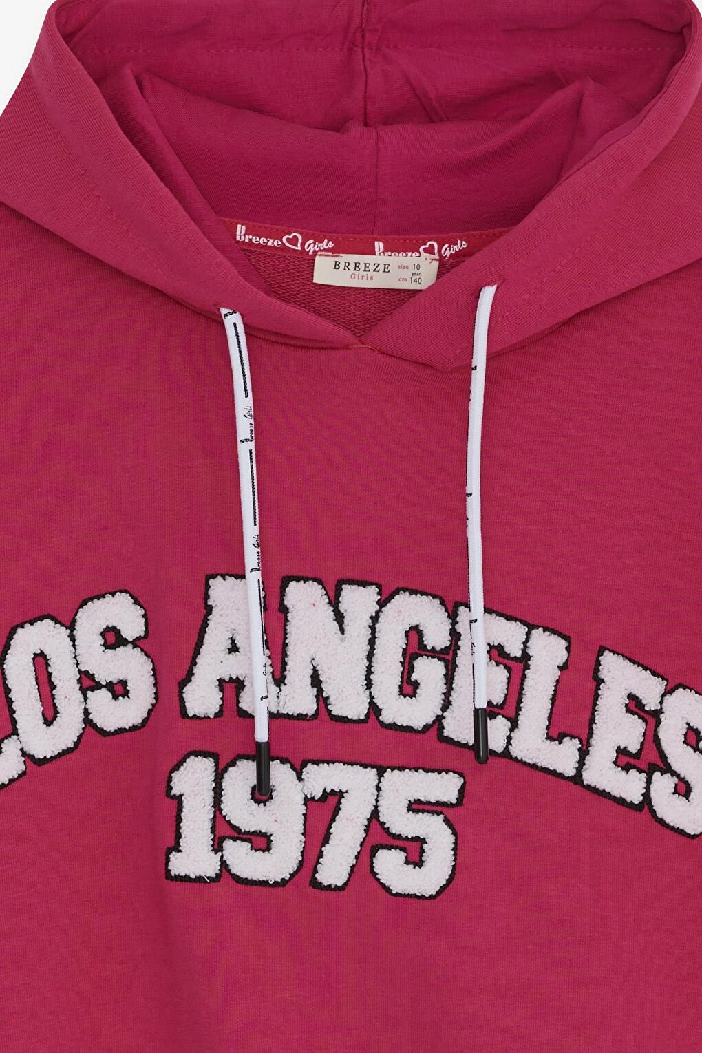 Girl's Sweatshirt Fuchsia with Text Embroidery (Age 10-14)