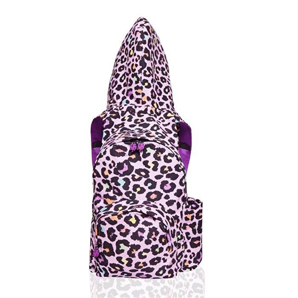 Back to School Pink Cheetah Detachable Hooded Backpack