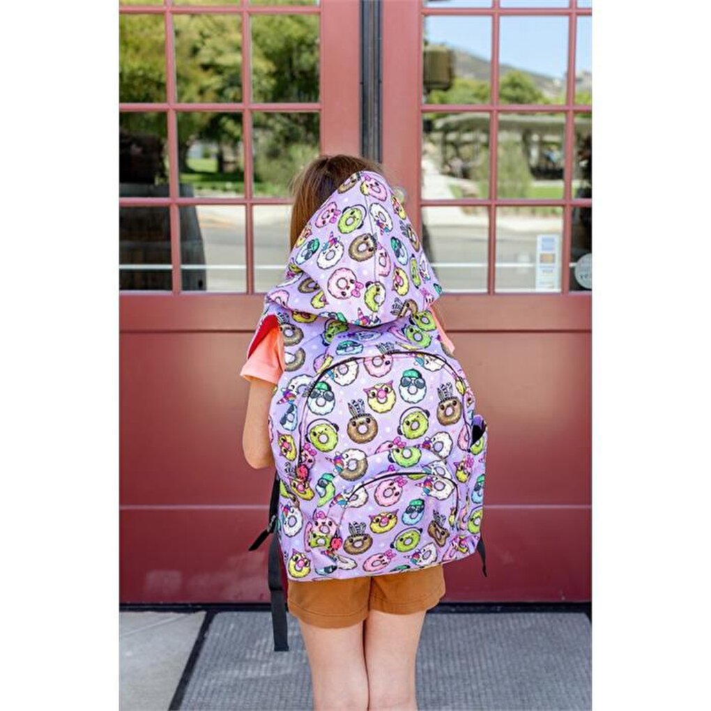 Back to School Donut Detachable Hooded Backpack