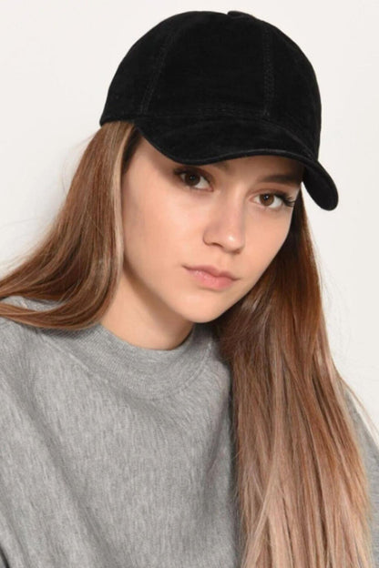 Suede Cap Hat Black - SPK004