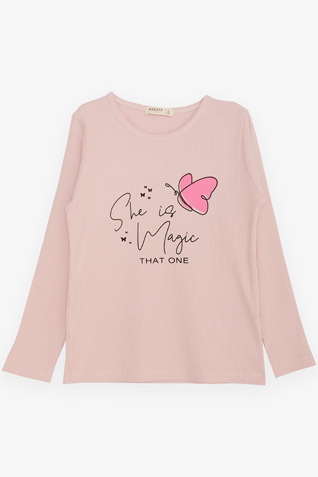 Girl's Long Sleeve T-Shirt Butterfly Printed Pink (4-8 Years)