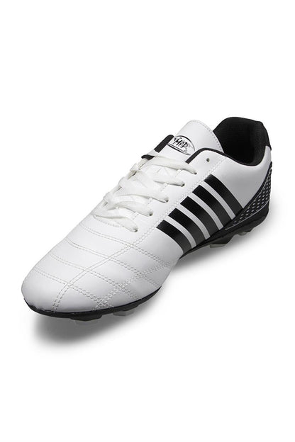 Men's White Black Cleat Shoes