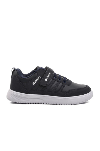 Navy Blue-White Velcro Boys Sneaker Mely-F