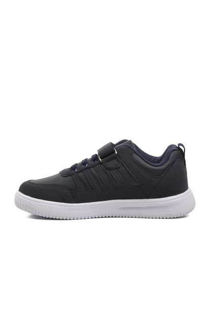 Navy Blue-White Velcro Boys Sneaker Mely-F