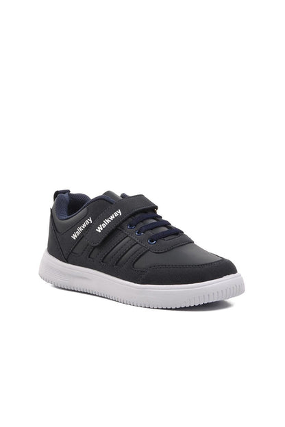 Navy Blue-White Velcro Boys Sneaker Mely-F