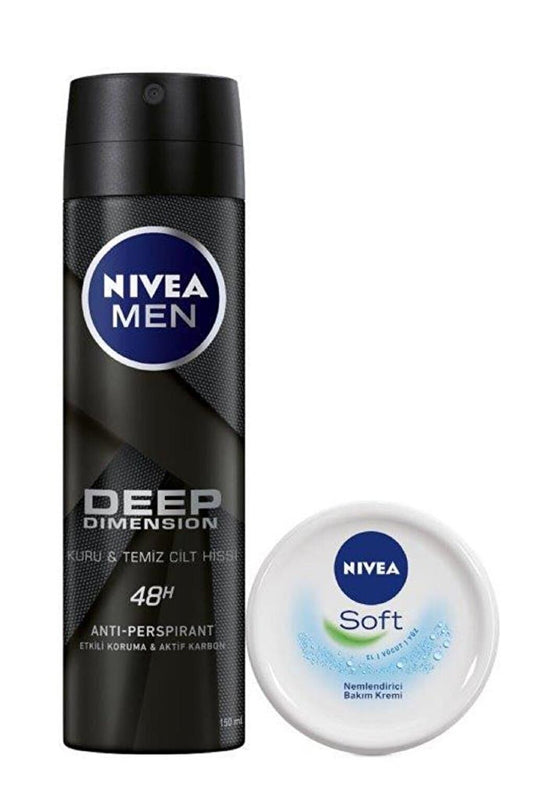 Men's Spray Deodorant Deep Dimension 150 ml Soft Cream 100 ml