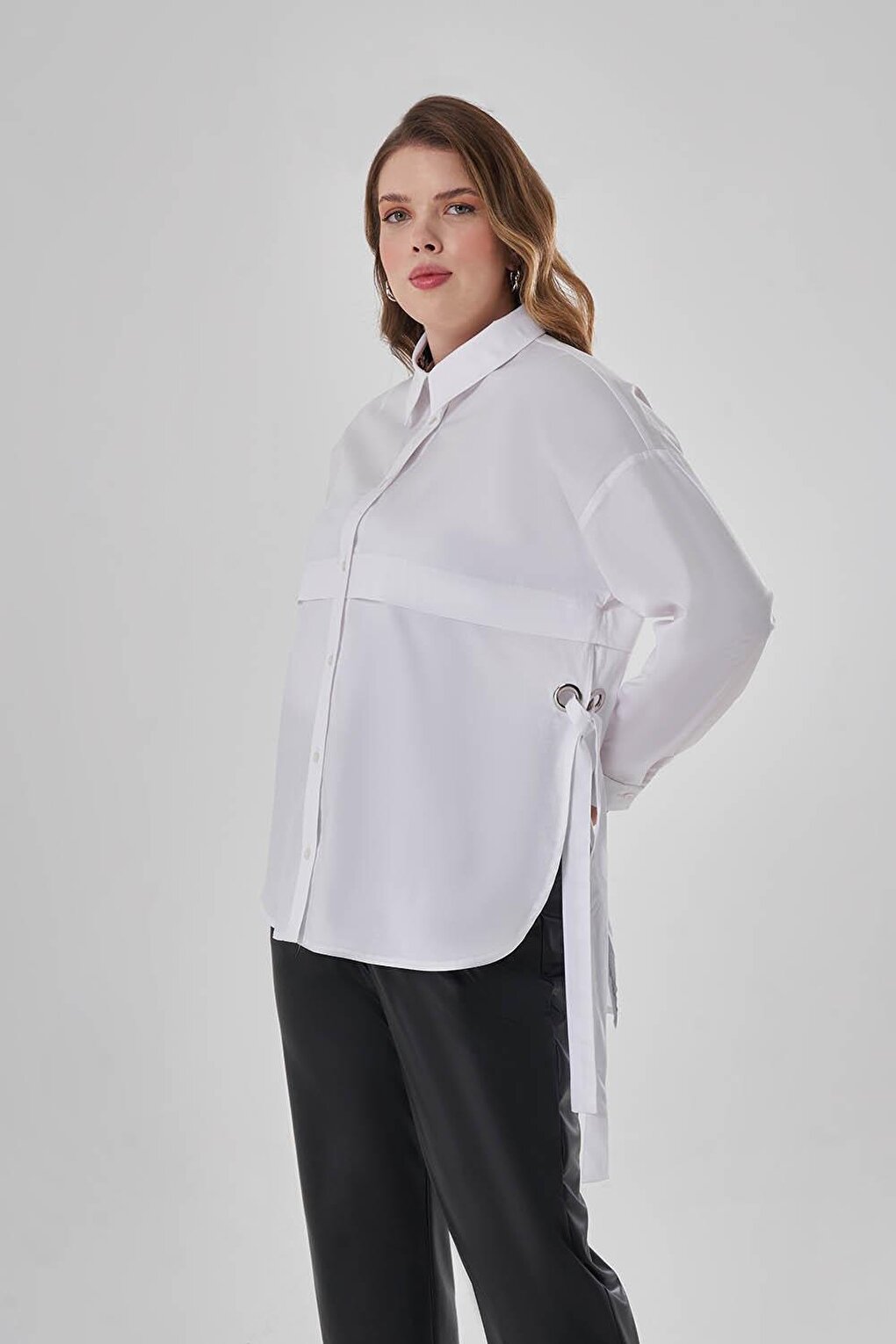 White Tunic Shirt with Bird Eyes