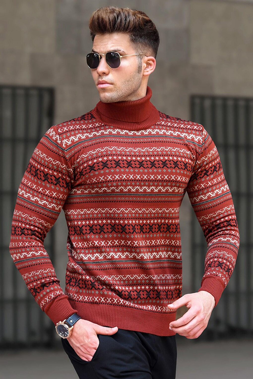 Tile Turtleneck Knitwear Sweater 5170