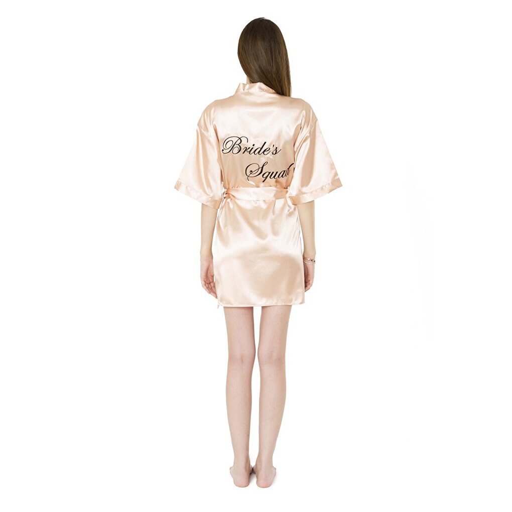 Satin Brides Squad Embroidered Rose Dressing Gown