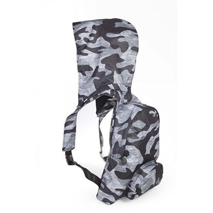 Gray Camouflage Removable Hooded Backpack