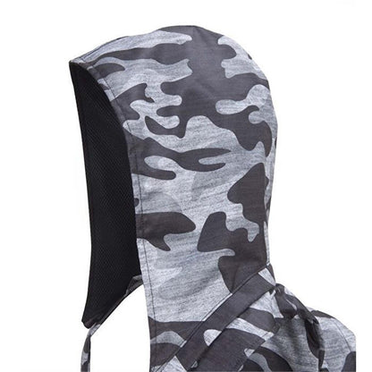 Gray Camouflage Removable Hooded Backpack