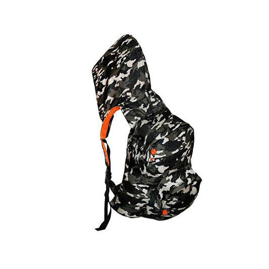 Camo Neon Orange Removable Hooded Backpack