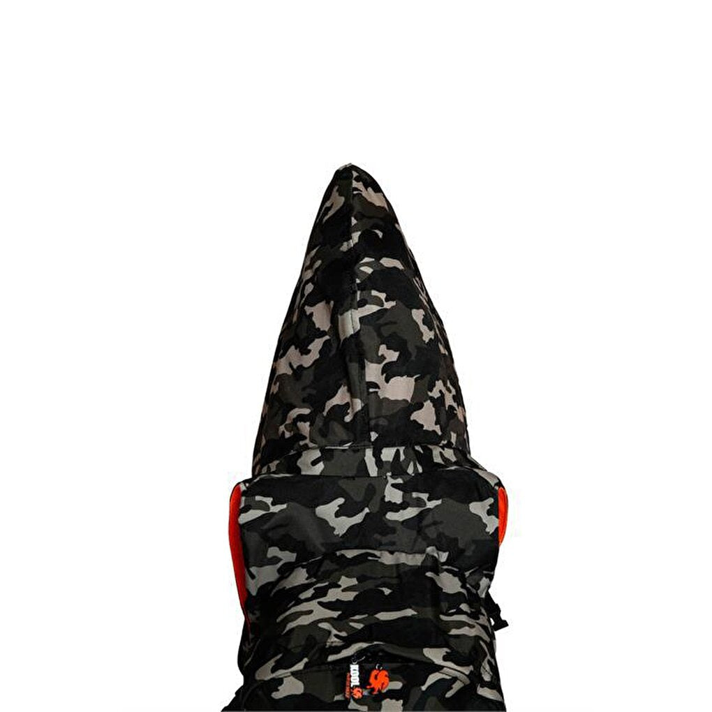 Camo Neon Orange Removable Hooded Backpack