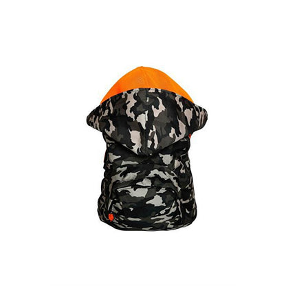 Camo Neon Orange Removable Hooded Backpack