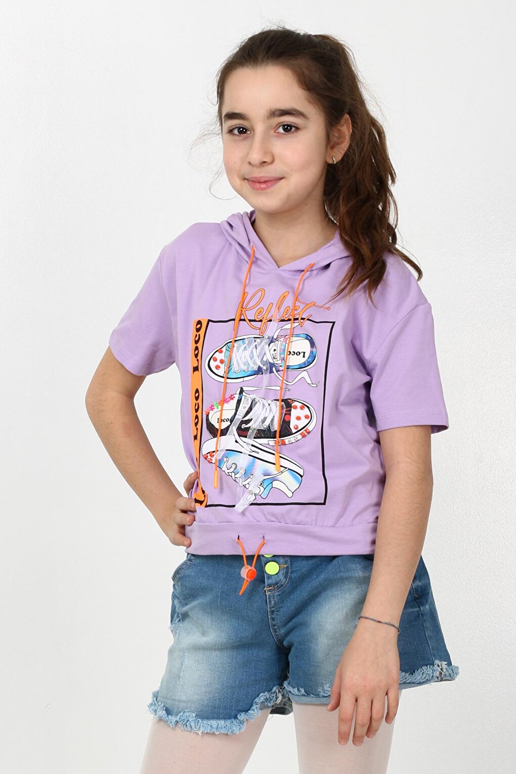 Girl's Hooded Mesh Tshirt 10-15 Years 13960