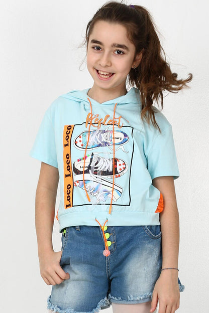 Girl's Hooded Mesh Tshirt 10-15 Years 13960