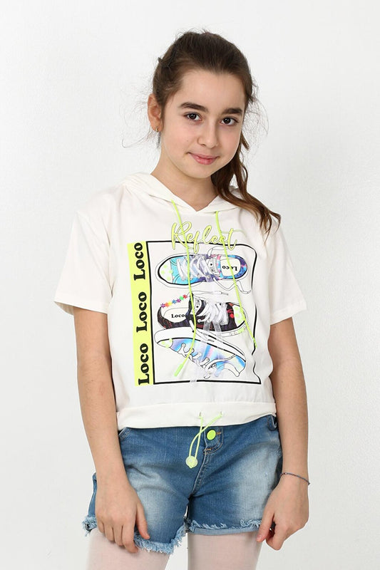 Girl's Hooded Mesh Tshirt 10-15 Years 13960