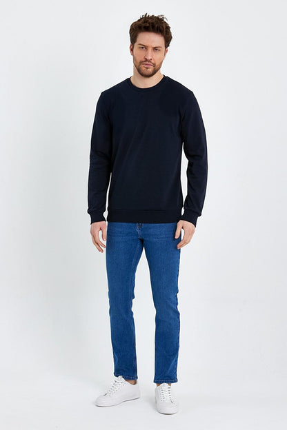 Crew Neck Basic Thin Men's Sweatshirt