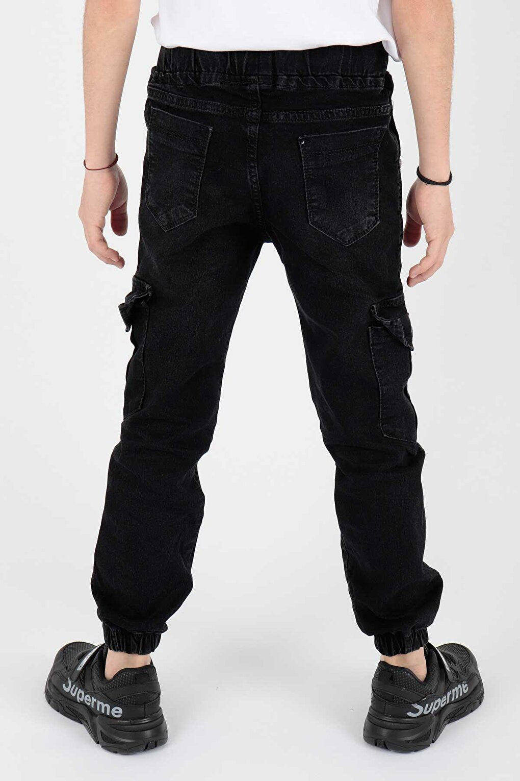 Kids Boys Cargo Pocket Trousers Elastic Laced Skinny Leg Trousers Ak202526