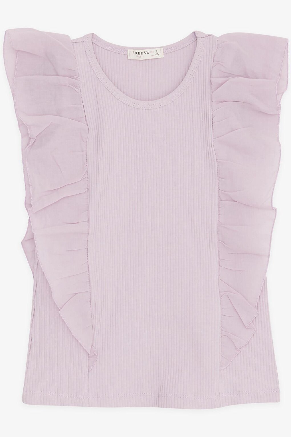 Girl's T-Shirt Corded Ruffle Lilac (6-12 Years)