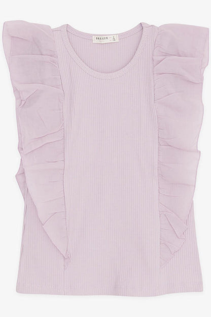 Girl's T-Shirt Corded Ruffle Lilac (6-12 Years)