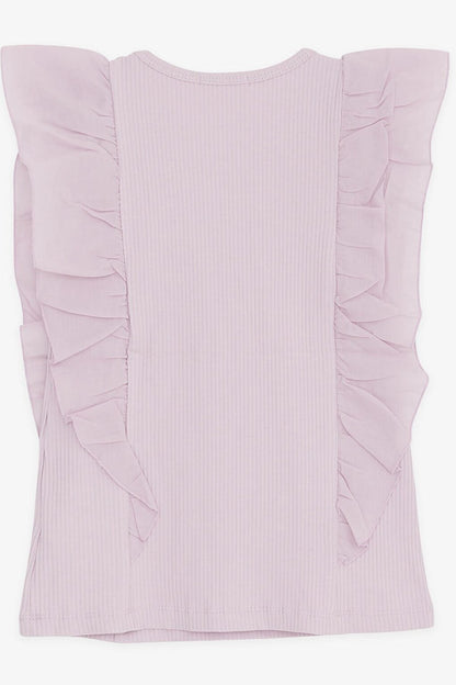 Girl's T-Shirt Corded Ruffle Lilac (6-12 Years)